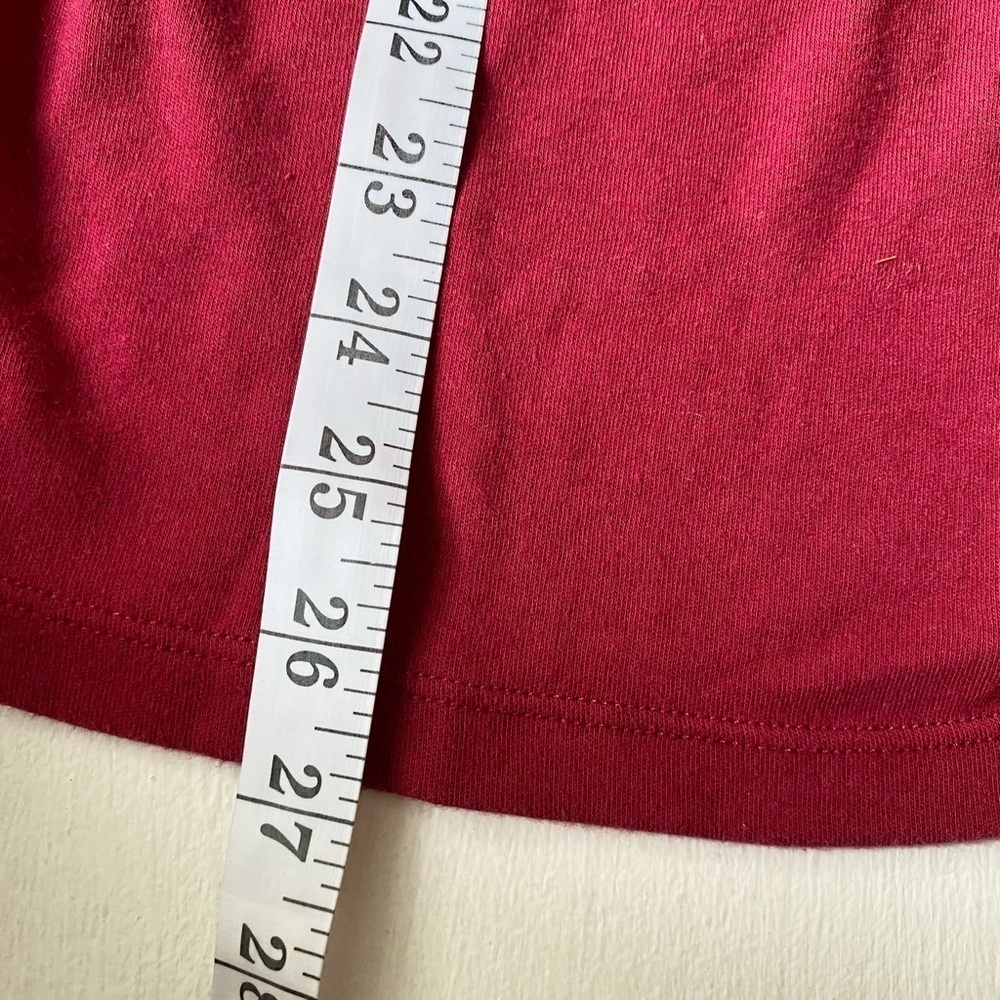 Quacker Factory RED Wine Pearl Beads on Bell Sleeve Dressy Top Size Large - Picture 10 of 12